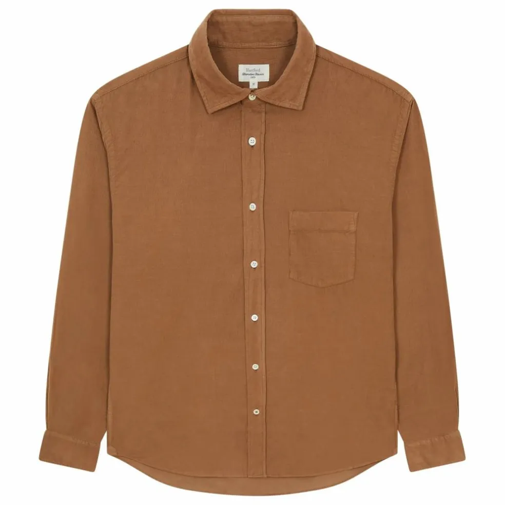 Chemise Paul Pat Fin Velours Côtelé | Brun