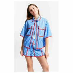 Chemise Rayures Bords Contrastés Suraya | Bleu