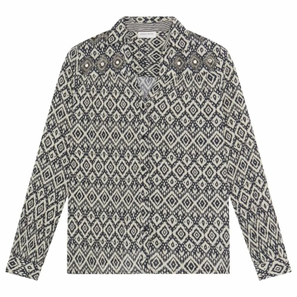 Chemise Ruby Tuesday Ikat Amrit Crêpe de Coton | Noir