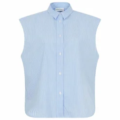 Chemise Sans Manches Laura Rayée | Bleu Clair