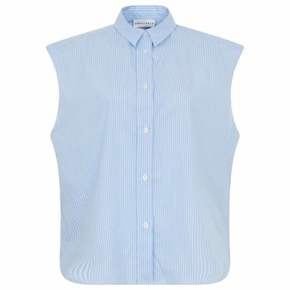 Chemise Sans Manches Laura Rayée | Bleu Clair