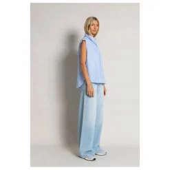 Chemise Sans Manches Laura Rayée | Bleu Clair