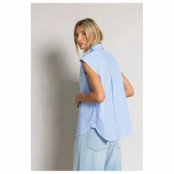 Chemise Sans Manches Laura Rayée | Bleu Clair