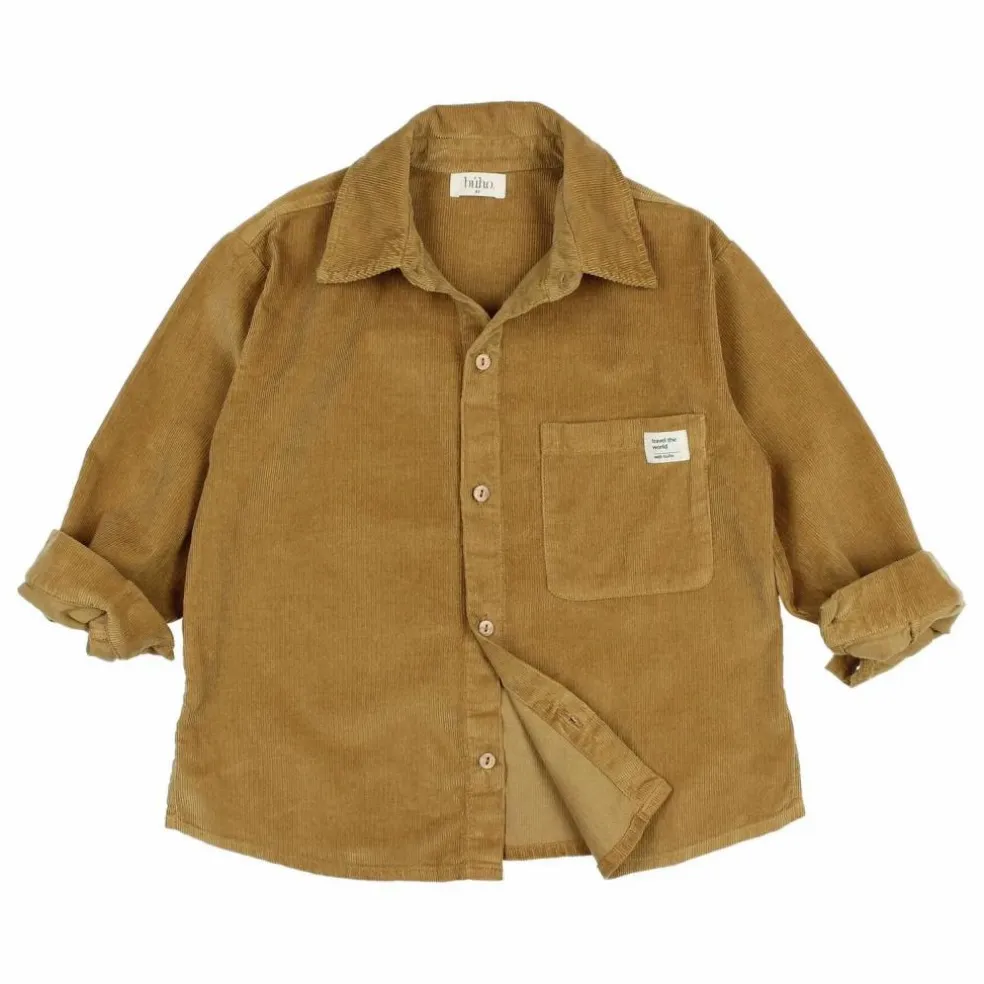 Chemise Soft Velours Côtelé Coton Bio | Ocre