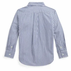 Chemise Sport Logo Rayée | Bleu marine
