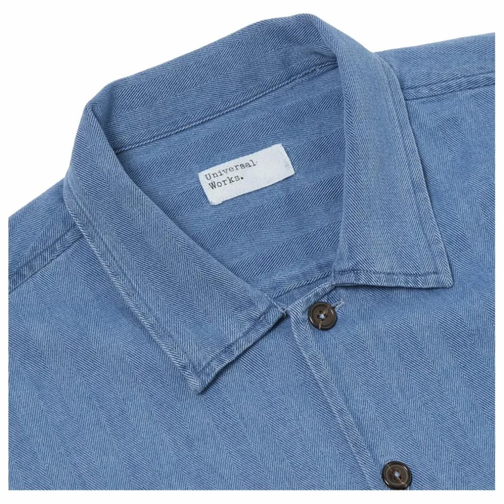 Chemise Utility Herringbone | Washed Blue