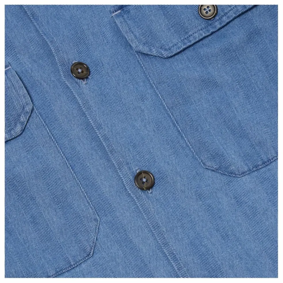 Chemise Utility Herringbone | Washed Blue