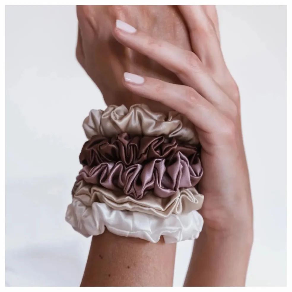 Chouchous en soie - Lot de 5 | Rose