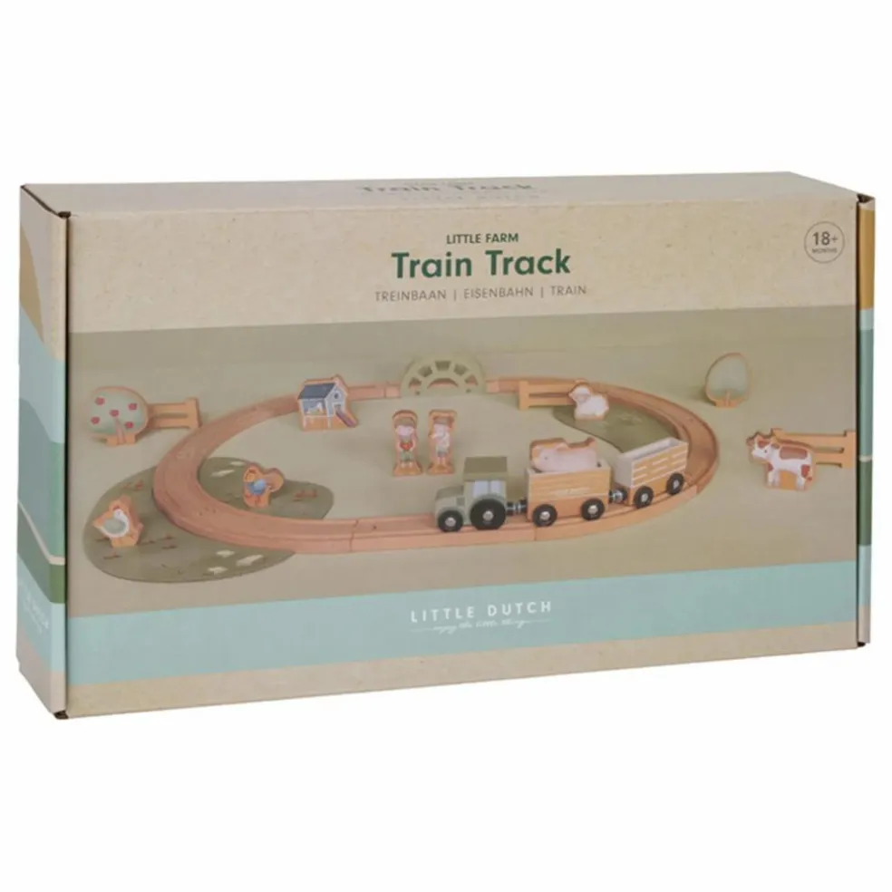 Circuit de train en bois FSC - Little Farm