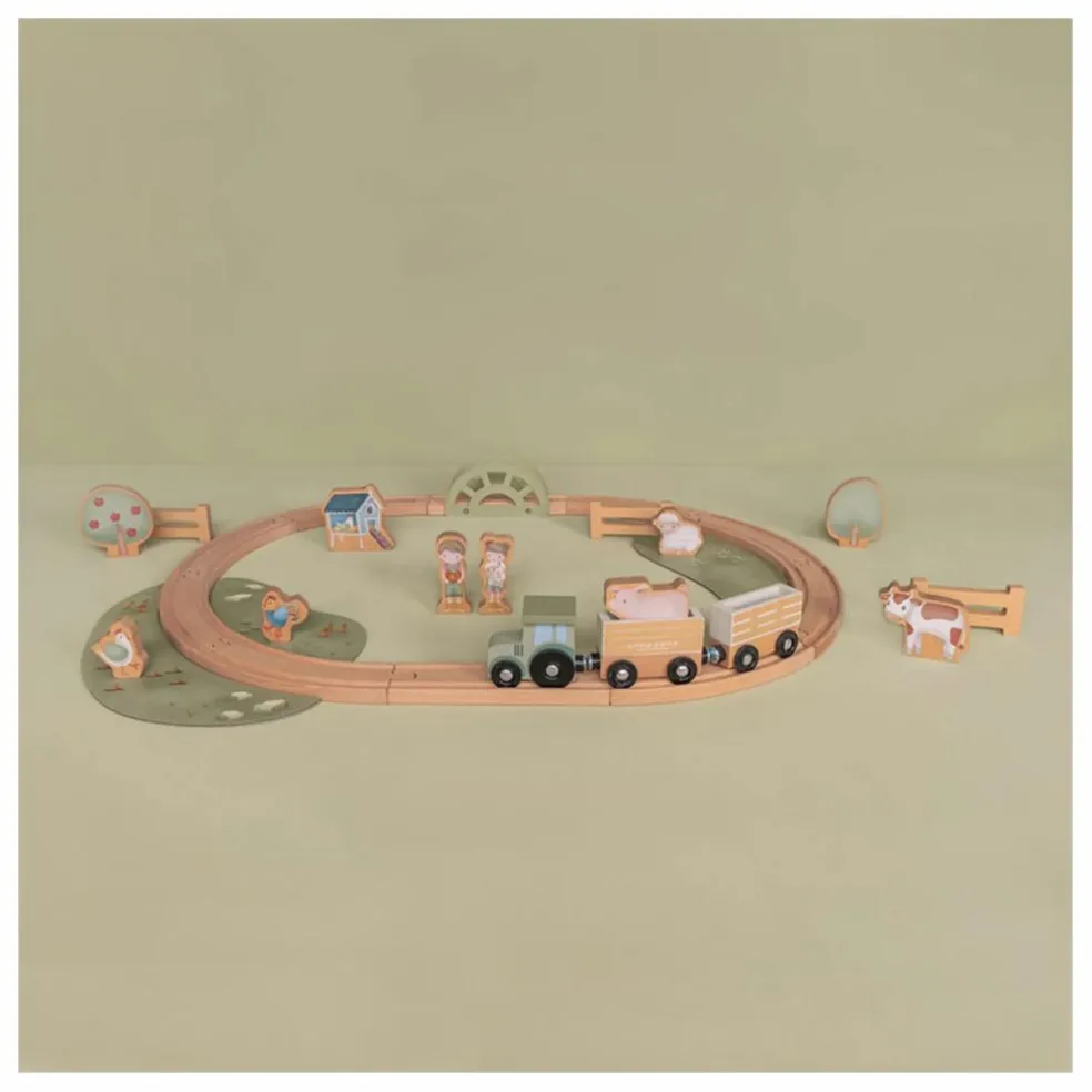 Circuit de train en bois FSC - Little Farm