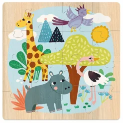 Coffret 3 puzzles Animaux du monde - 16 pièces