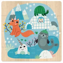 Coffret 3 puzzles Animaux du monde - 16 pièces
