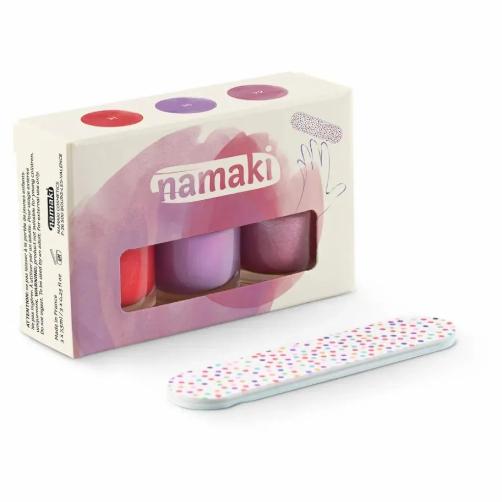 Coffret 3 vernis à ongles pelables | Rose