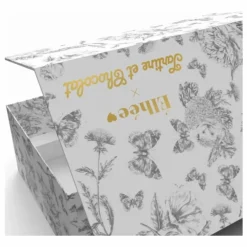 Coffret biberon en silicone médical et doudou lange Augustin le lapin Toile de Jouy - Elhée x Tartine et Chocolat | Gris