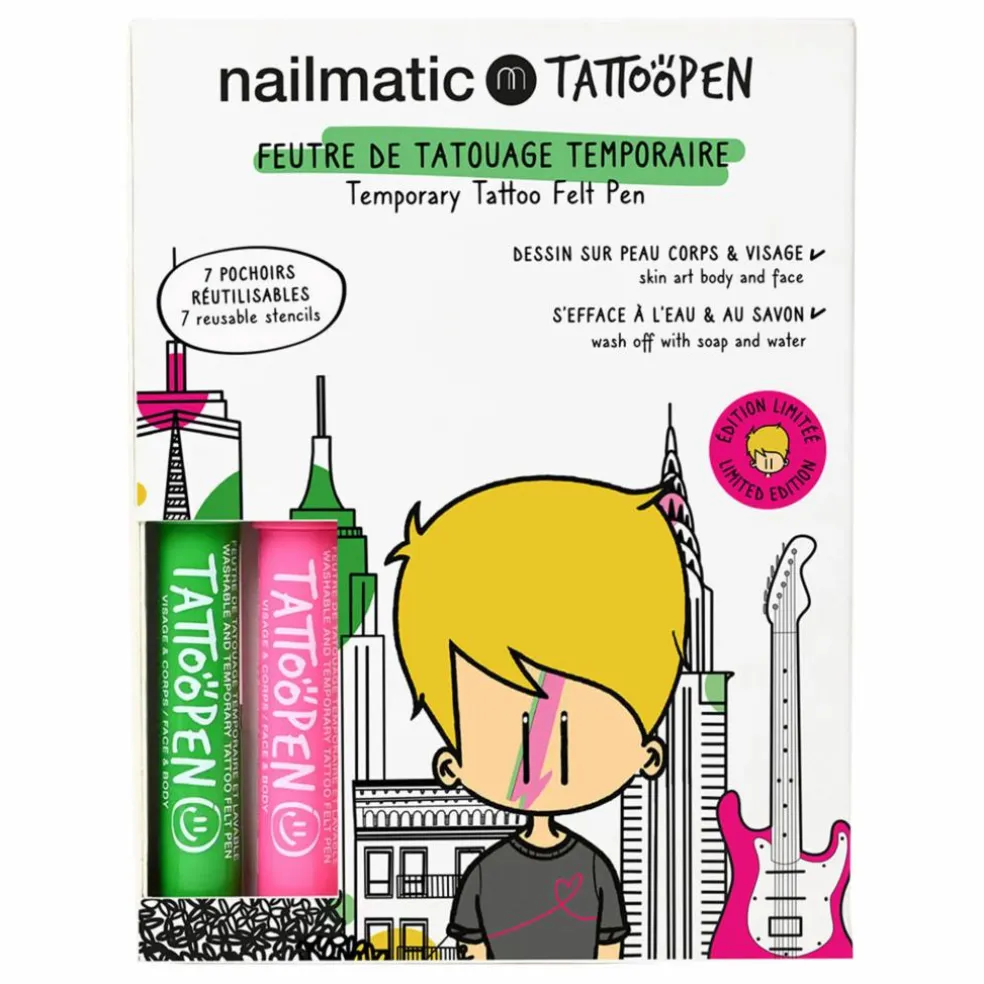 Coffret duo Tattoopen & Pochoir Réutilisable New York x JO LITTLE