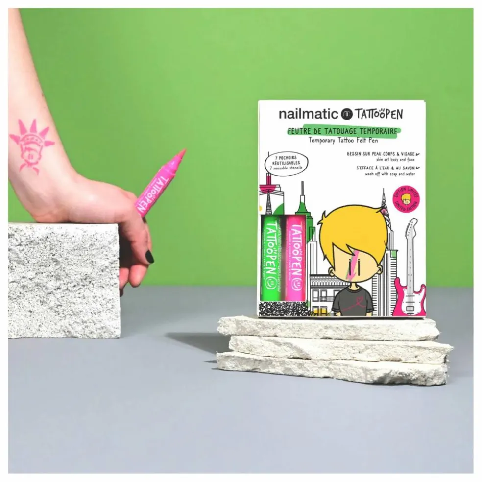 Coffret duo Tattoopen & Pochoir Réutilisable New York x JO LITTLE