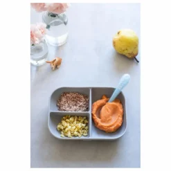 Coffret repas en silicone | Gris clair