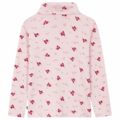 Col roulé Fleuri Pointelle Coton Bio | Rose pâle