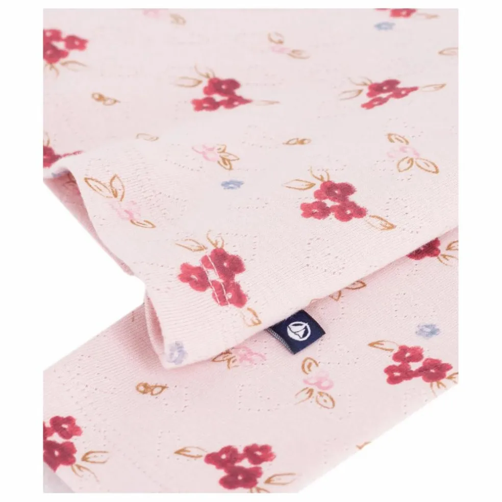 Col roulé Fleuri Pointelle Coton Bio | Rose pâle