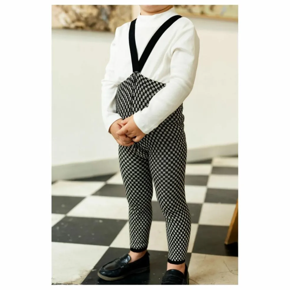 Collants Carreaux Coton Bio | Noir
