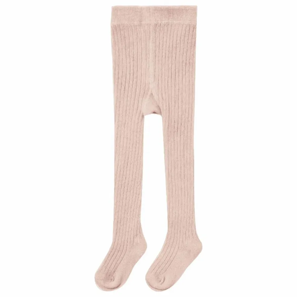 Collants Côtelés Coton Bio | Rose
