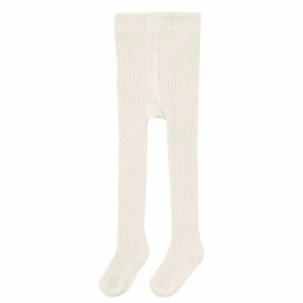 Collants Côtelés Coton Bio | Ecru