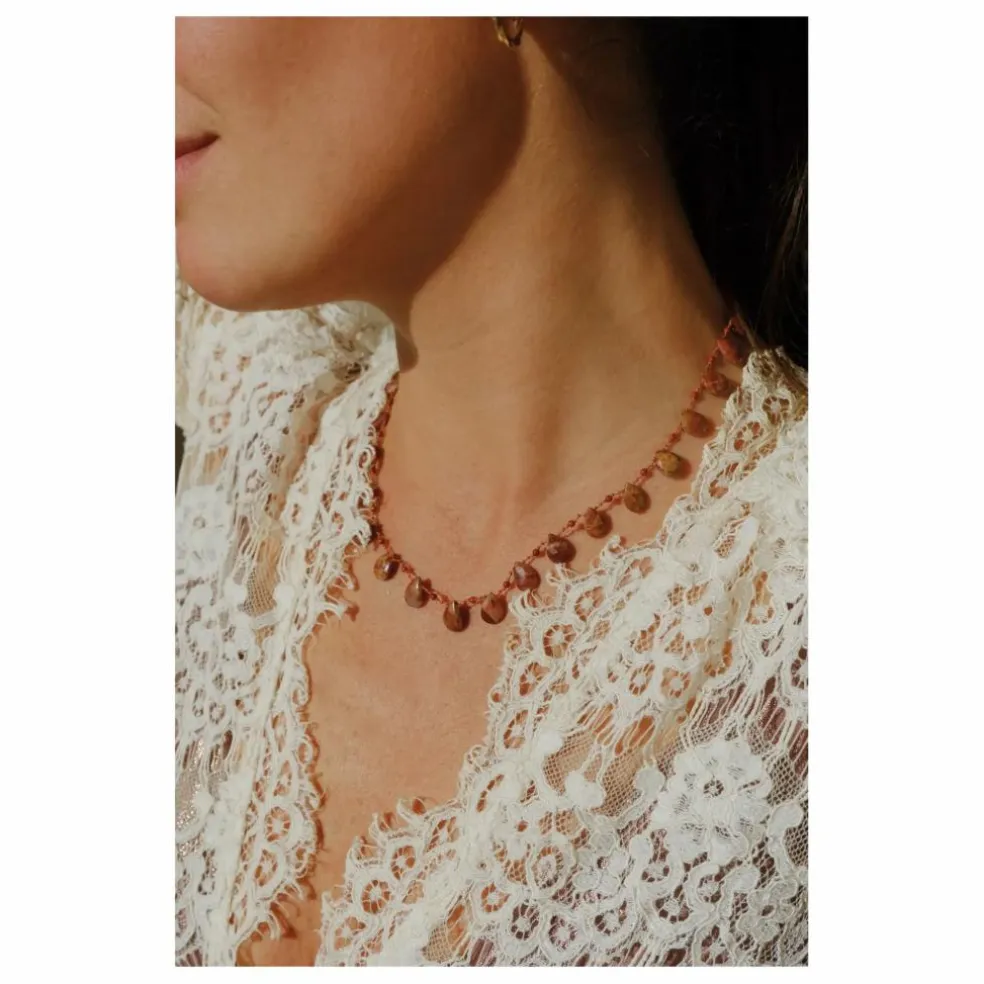 Collier Harper Drops & Beads | Jaspe Rouge