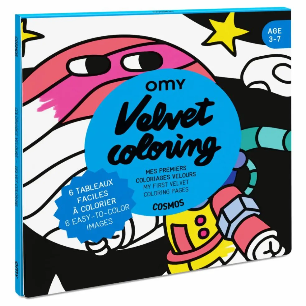 Coloriage velours - Cosmos | Bleu