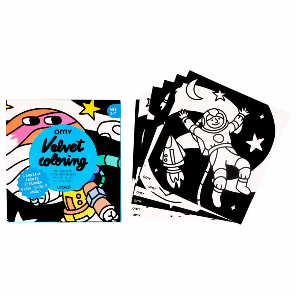 Coloriage velours - Cosmos | Bleu