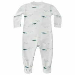 Combinaison à Pieds Narvals Coton Bio | Bleu Clair