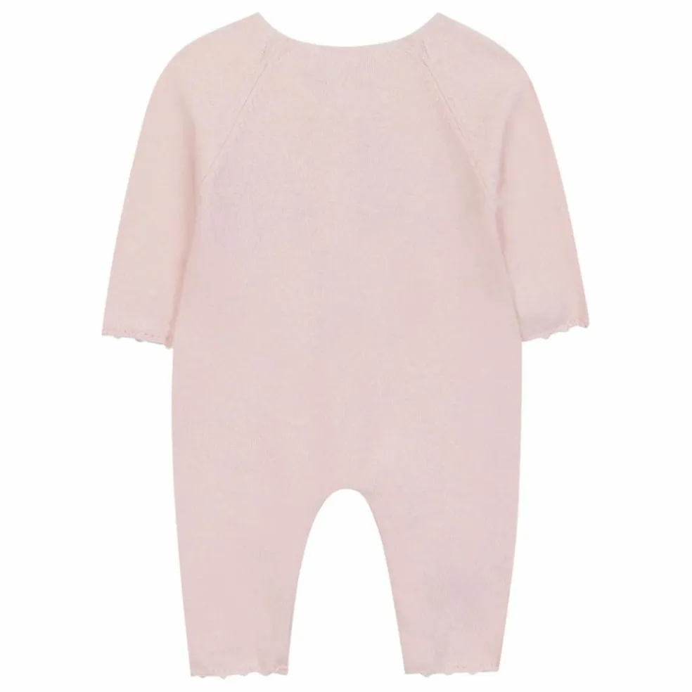 Combinaison Brodée Laine | Rose pâle