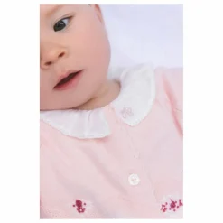 Combinaison Brodée Laine | Rose pâle
