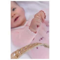 Combinaison Brodée Laine | Rose pâle