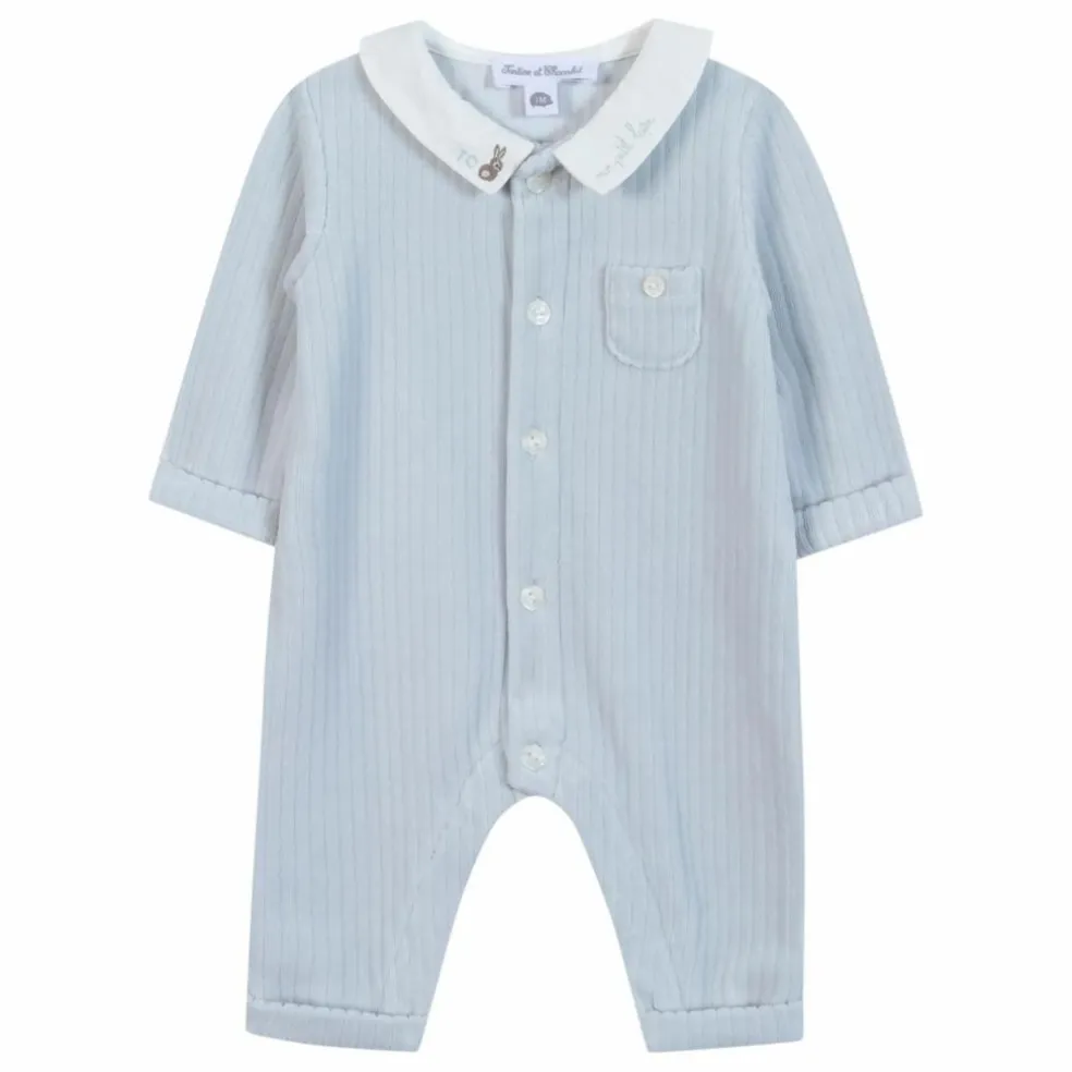 Combinaison Brodée Lapin | Bleu ciel