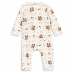 Combinaison Cache Cœur Minnie Chiens Pointelle Coton Bio | Ecru