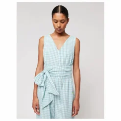 Combinaison Ceinturée Vichy - Collection Femme | Bleu turquoise