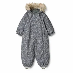 Combinaison de Ski Fleurie Façon Fourrure Matières Recyclées Nickie | Gris