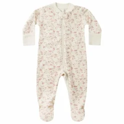 Combinaison Fleurie Coton Bio | Ivoire