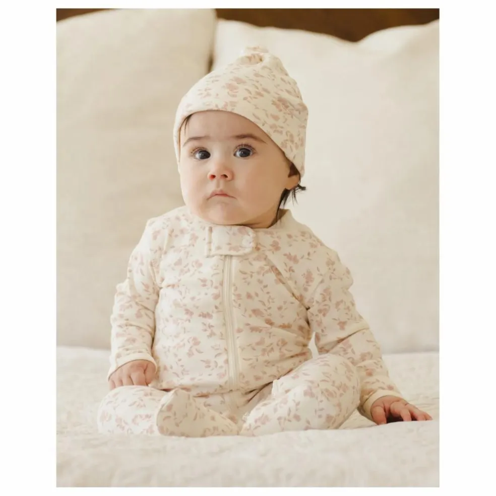Combinaison Fleurie Coton Bio | Ivoire