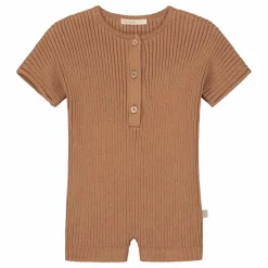 Combinaison Maille Ajourée Coton Bio | Camel