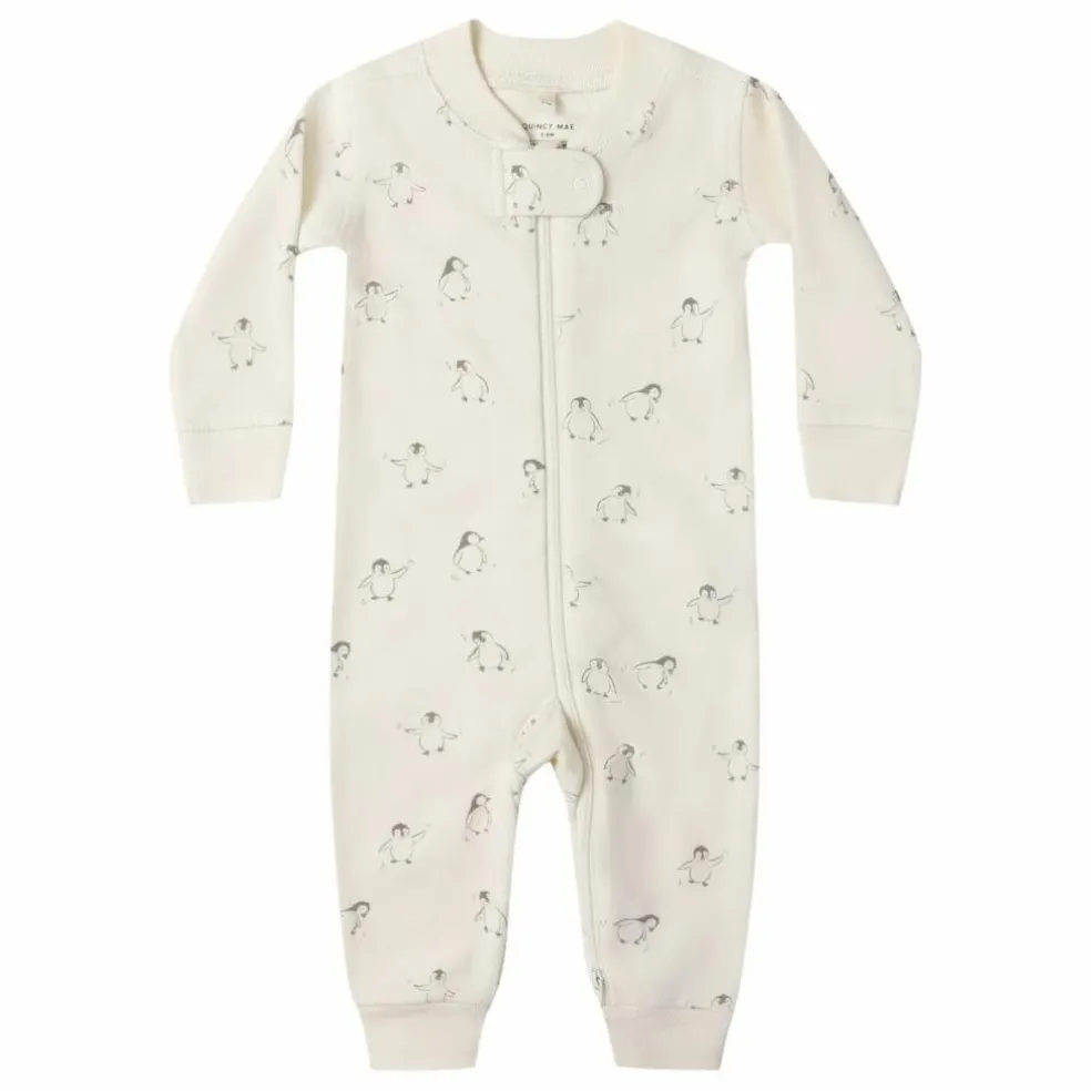 Combinaison Pingouins Coton Bio | Ivoire