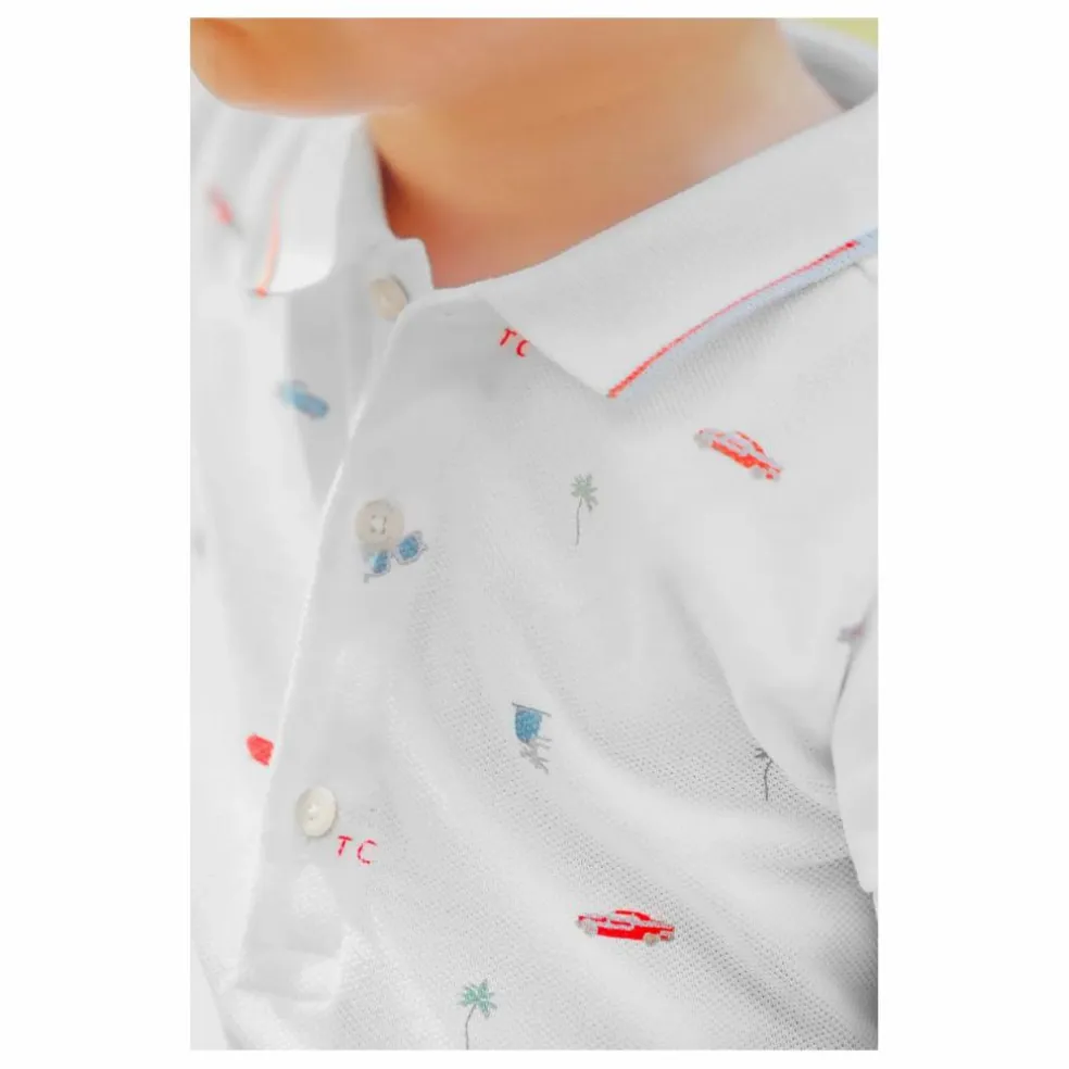 Combishort Motif Voiture | Blanc