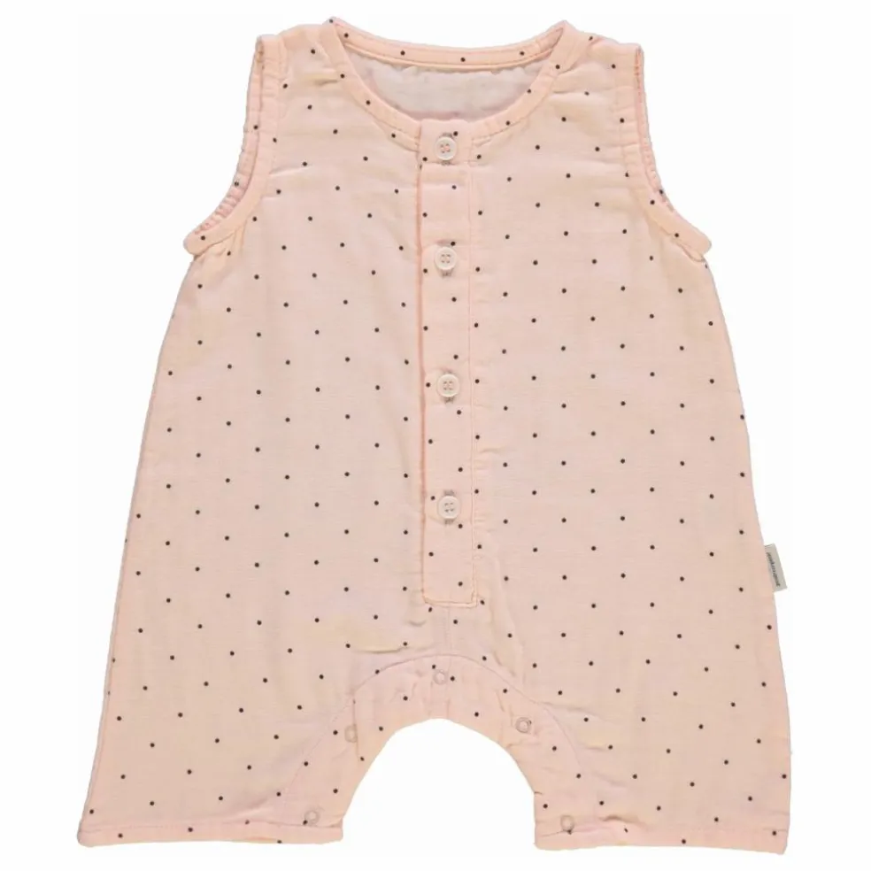 Combishort Poivre Pois Double Gaze de Coton Bio | Rose