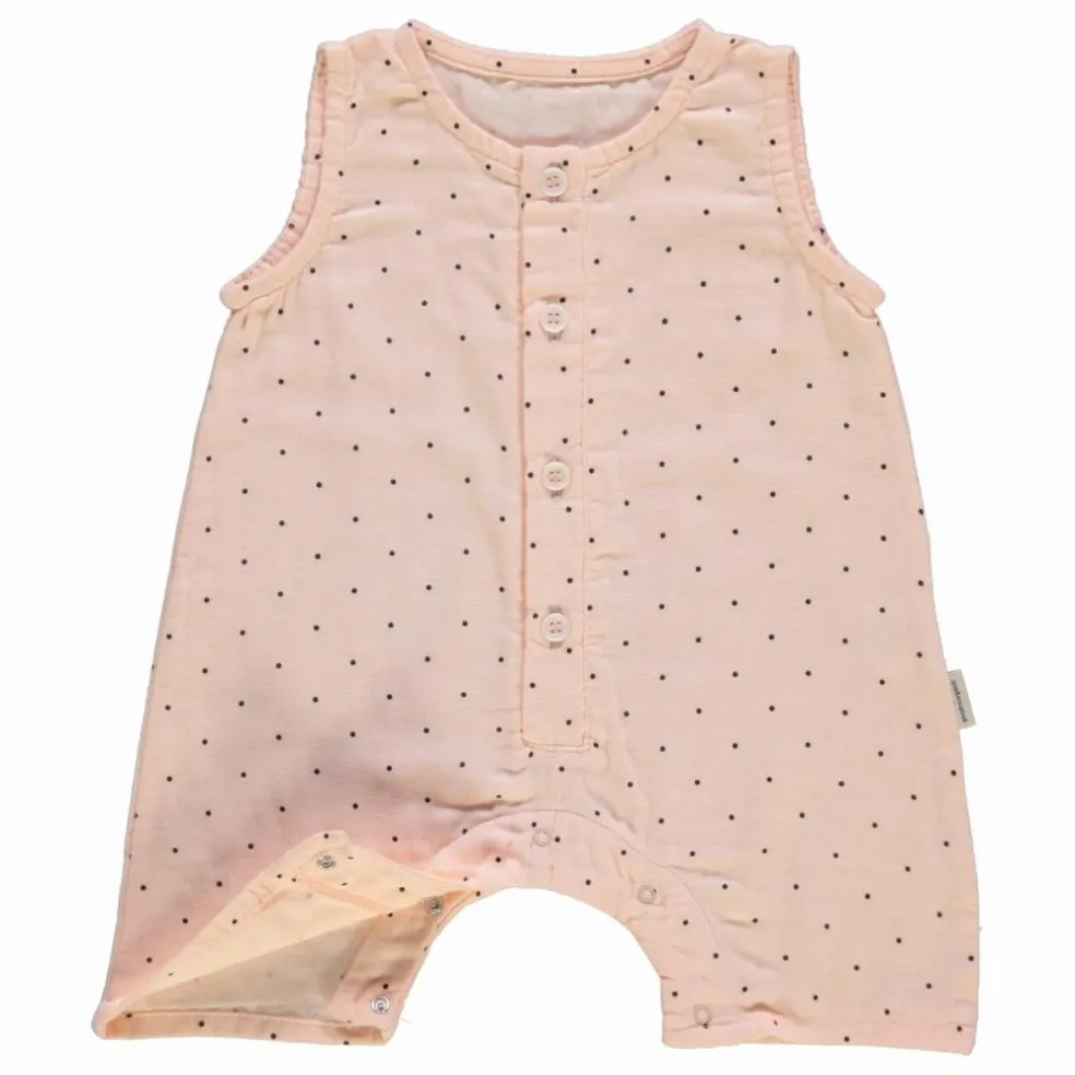Combishort Poivre Pois Double Gaze de Coton Bio | Rose