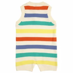 Combishort Rayure Maille Coton Bio | Ecru