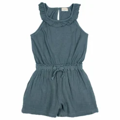 Combishort Unie Lin | Bleu canard