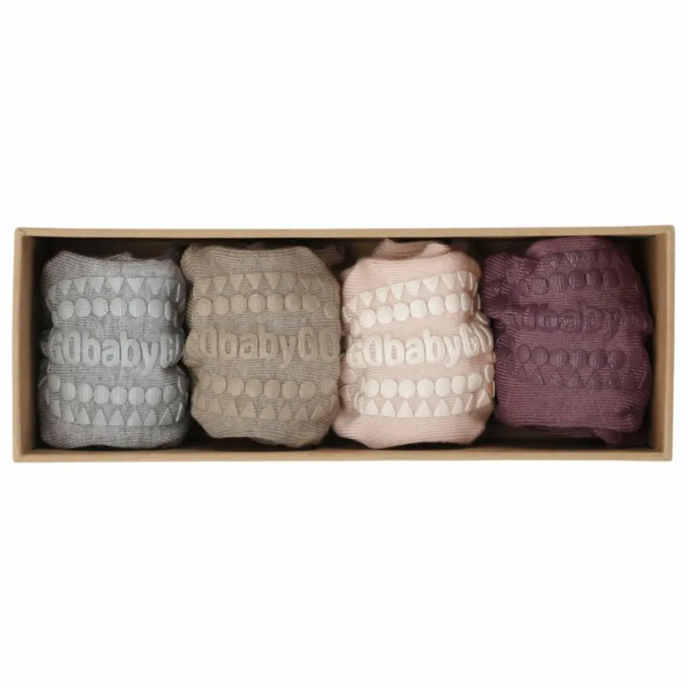 Combo Box 4 Chaussettes Antidérapantes Bamboo | Rose