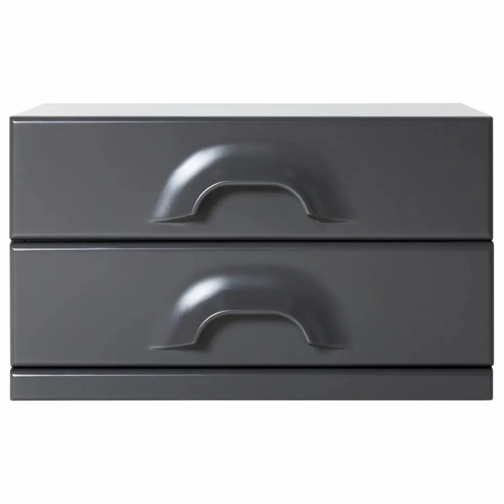 Commode 2 tiroirs | Charbon