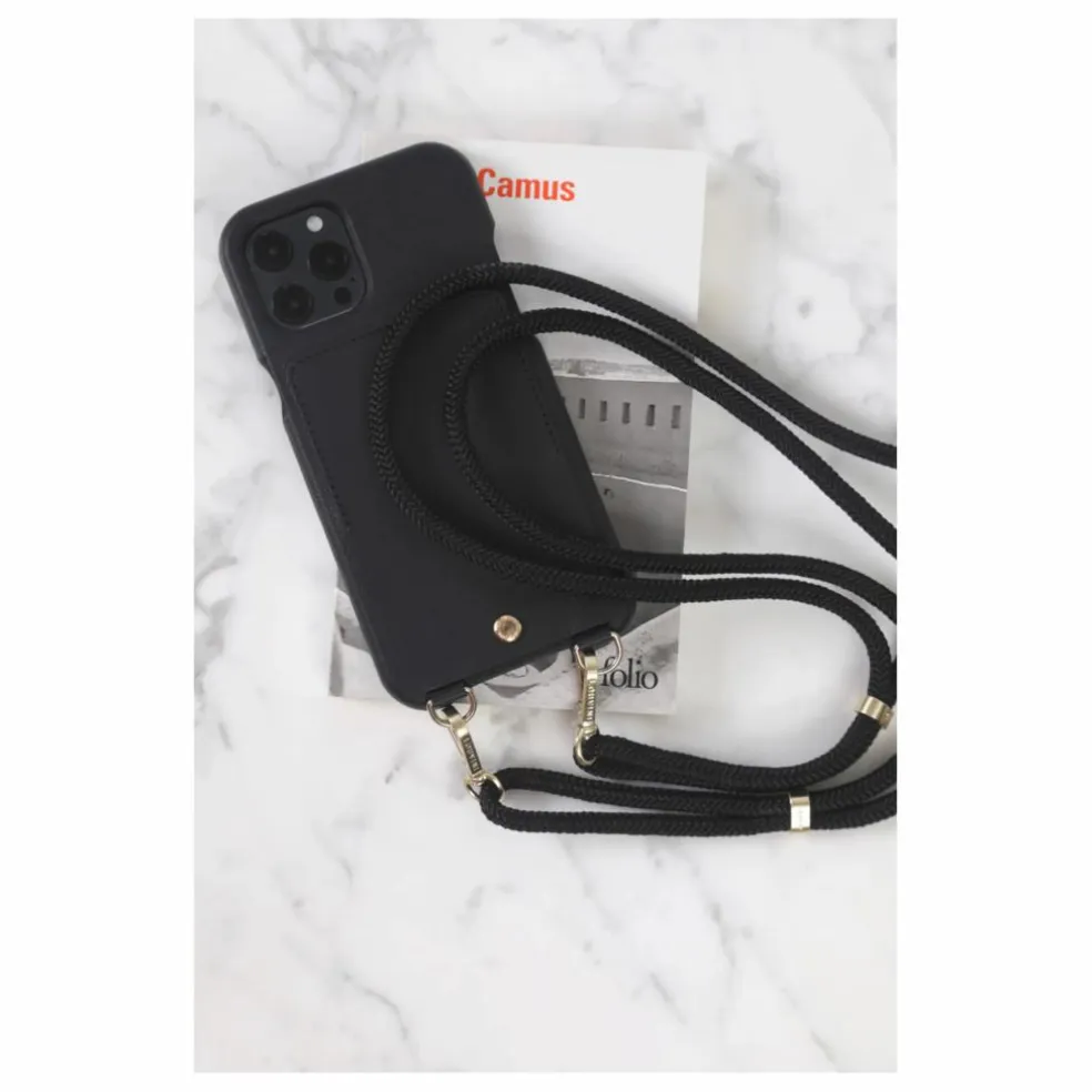 Coque Iphone Lou en cuir | Noir