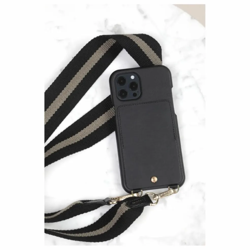 Coque Iphone Lou en cuir | Noir